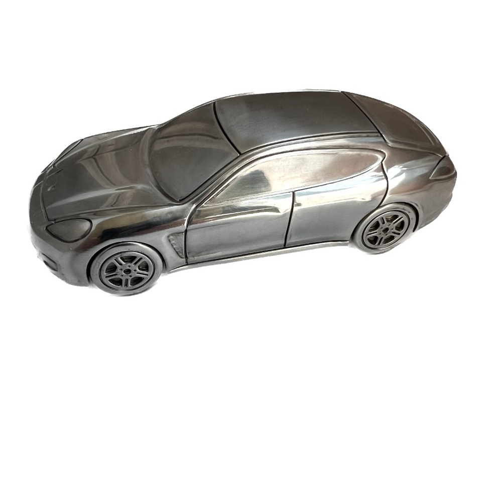 Porsche Panamera Turbo Mobil 1 Solid Metal Silver Colored 4 1/2" long x 1 1/2" w